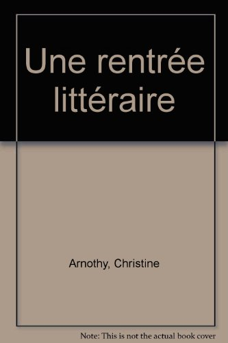 une rentrée littéraire