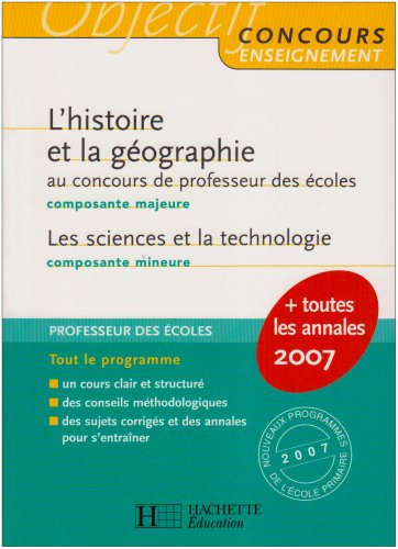 L'histoire et la géographie au concours de professeur des écoles, composante majeure : les sciences 