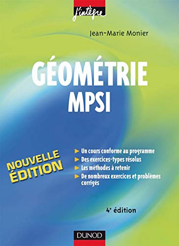 Géométrie MPSI : cours, méthodes et exercices corrigés