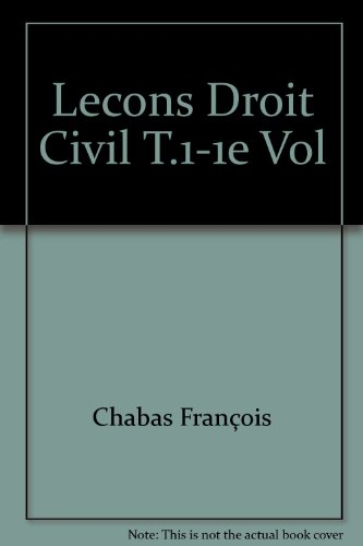 Lecons de droit civil/introduction a l'etude du droit