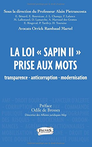 la loi sapin ii prise aux mots: transparence - anticorruption - modernisation
