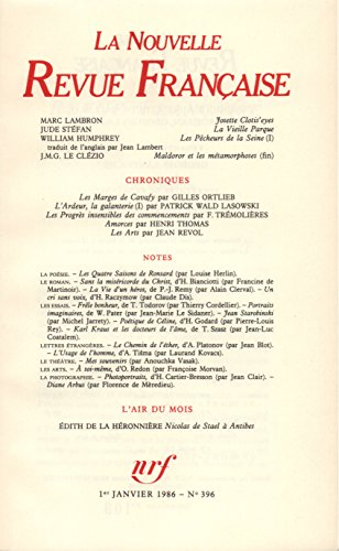 Nouvelle revue française, n° 396