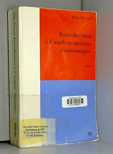 Introduction à l'analyse macroéconomique