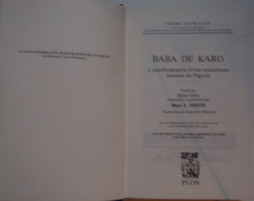 Baba de Karo : l'autobiographie d'une musulmane haoussa du Nigéria
