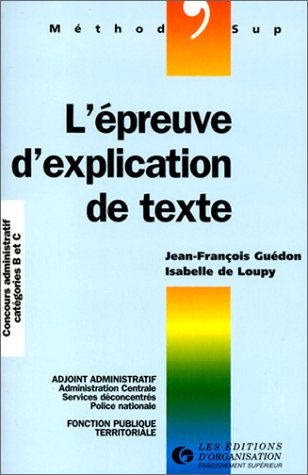 l'épreuve d'explication de texte
