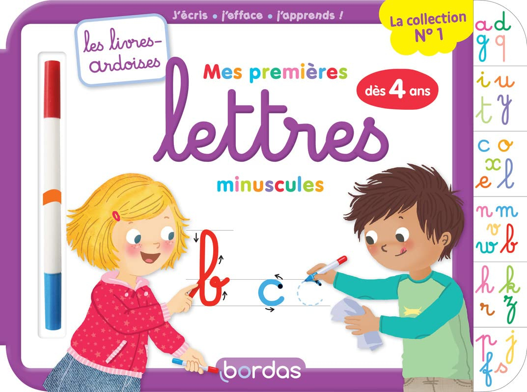 Mes premières lettres minuscules : j'écris, j'efface, j'apprends ! : dès 4 ans