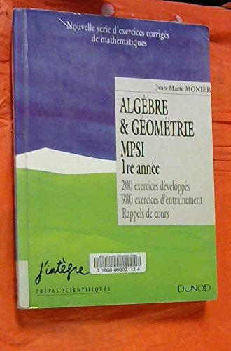 algèbre et géométrie 1ère année mpsi. exercices corrigés