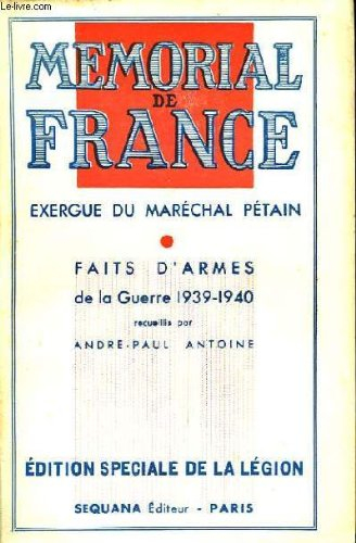 mémorial de france. exergue du maréchal pétain.