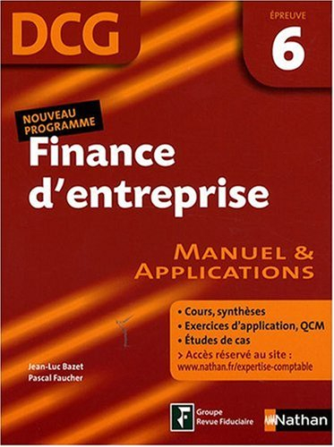 Finance d'entreprise, DCG, épreuve 6