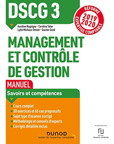 DSCG 3, management et contrôle de gestion : manuel : réforme expertise comptable 2019-2020