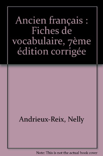 Ancien français, fiches de vocabulaire