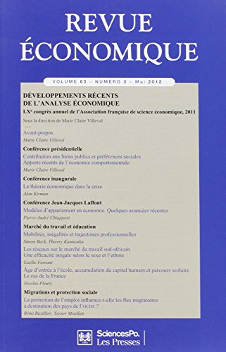 Revue économique, n° 63