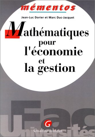 Mathématiques pour l'économie et la gestion