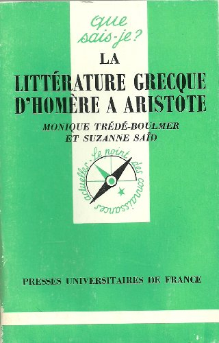la littérature grecque d'homère à aristote