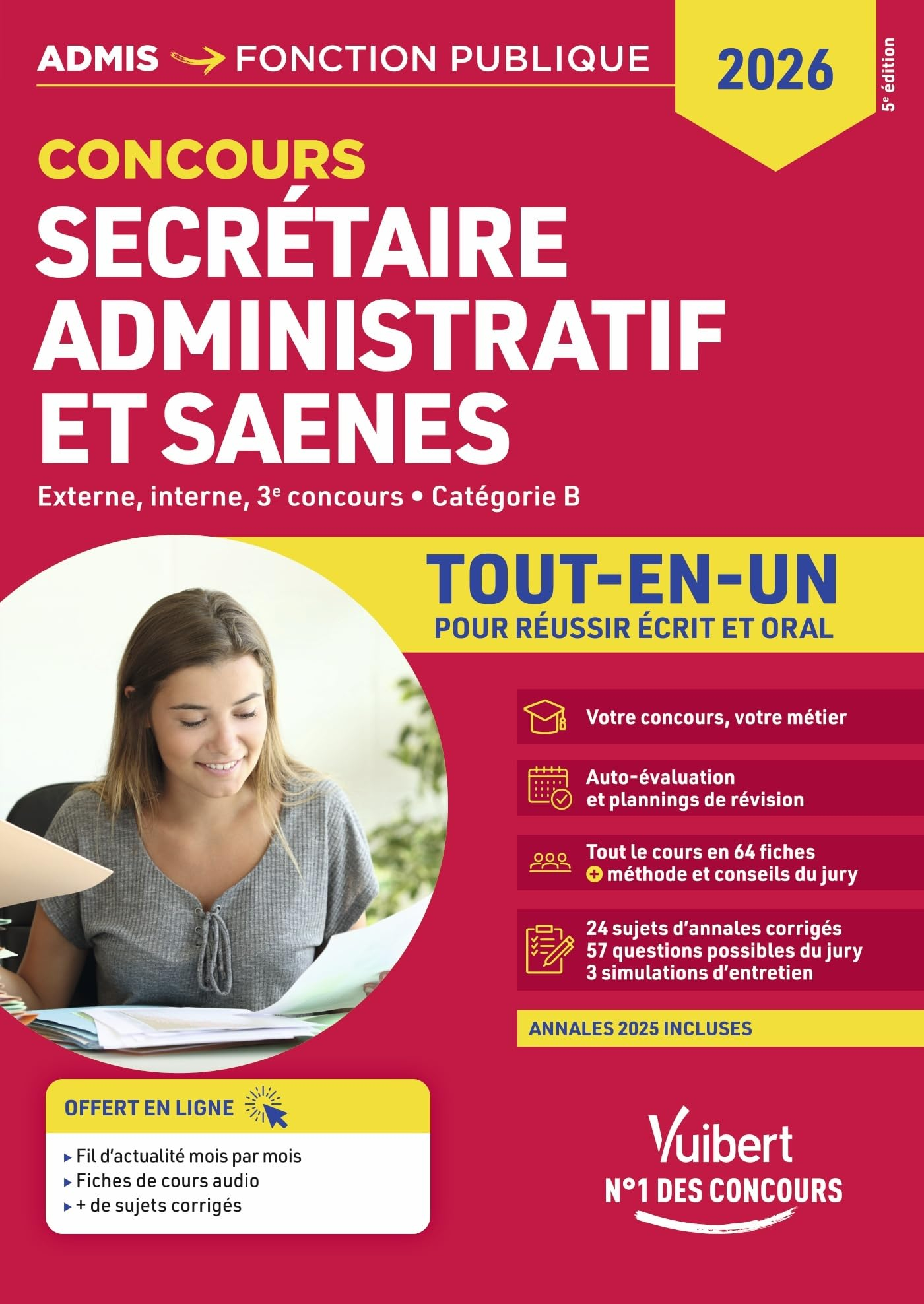 Concours secrétaire administratif et SAENES : externe, interne, 3e concours, catégorie B : tout-en-u
