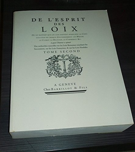 de l'esprit des loix