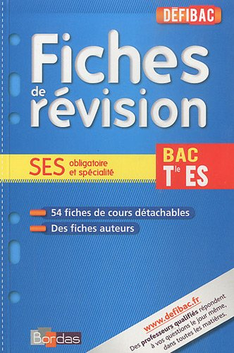 SES obligatoire et spécialité : bac, Tle ES : fiches de révision