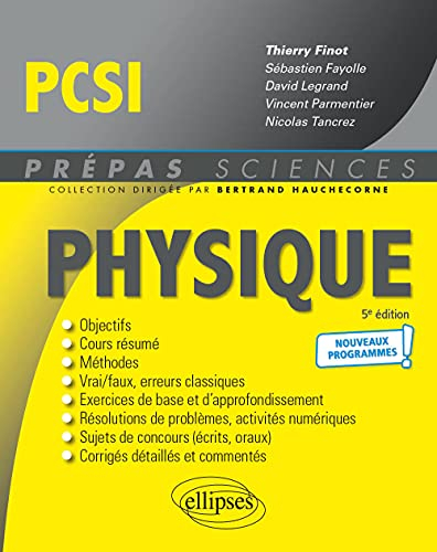 Physique PCSI : nouveaux programmes