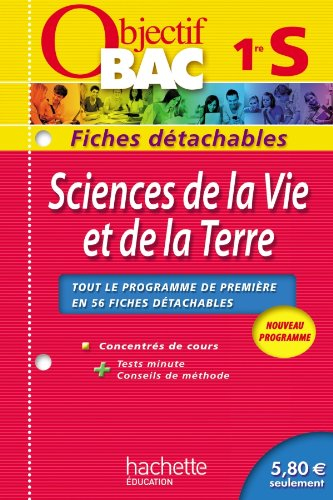 Sciences de la vie et de la terre, 1re S : nouveau programme