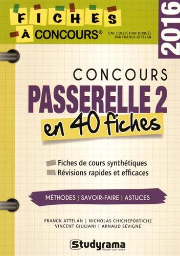 Concours Passerelle 2 en 40 fiches : fiches de cours synthétiques, révisions rapides et efficaces : 