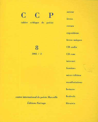 Cahier critique de poésie, n° 8. Jacques Roubaud