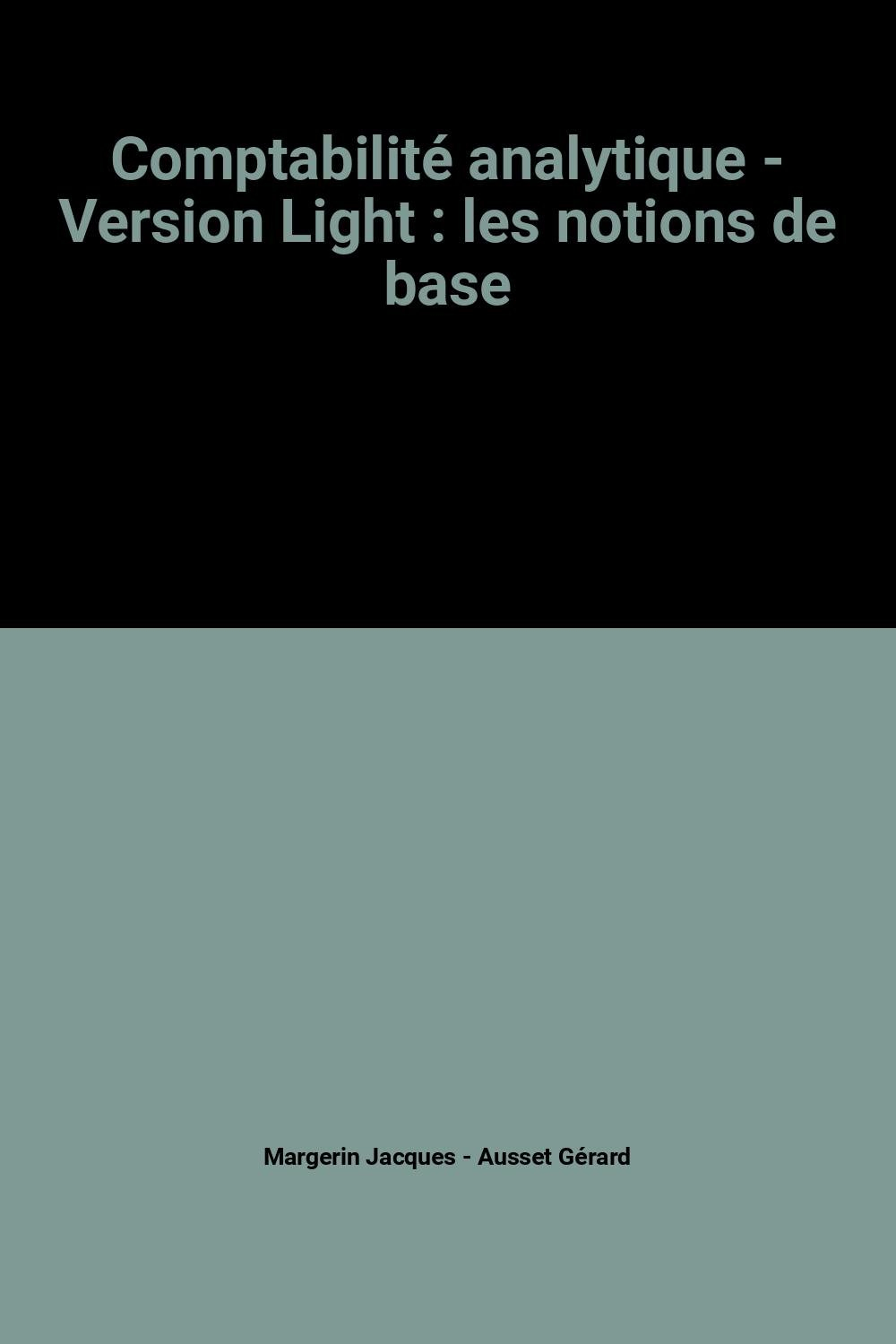 Comptabilité analytique - Version Light : les notions de base