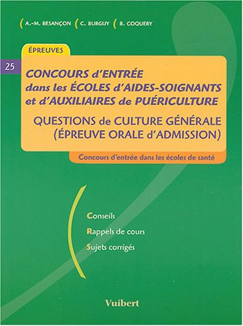 concours d'entrée en instituts d'as/ap : questions de culture générale (epreuve orale d'admission)