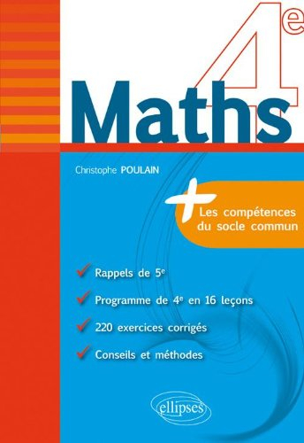 Maths 4e : les compétences du socle commun