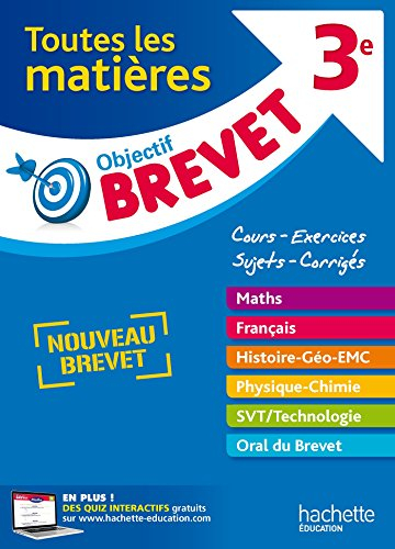 Toutes les matières 3e : cours, exercices, sujets, corrigés