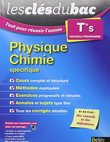 Physique chimie terminale S, spécifique : nouveau programme