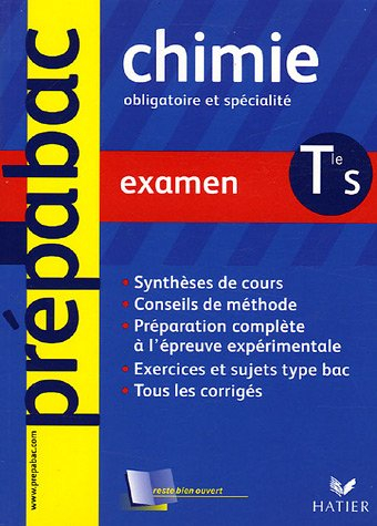 Chimie terminale S, enseignement obligatoire et de spécialité : examen