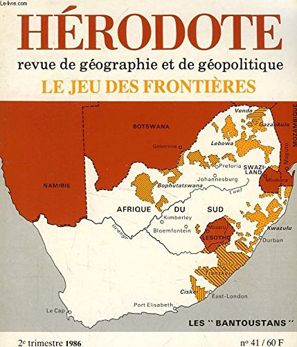 Hérodote, n° 41. Le Jeu des frontières