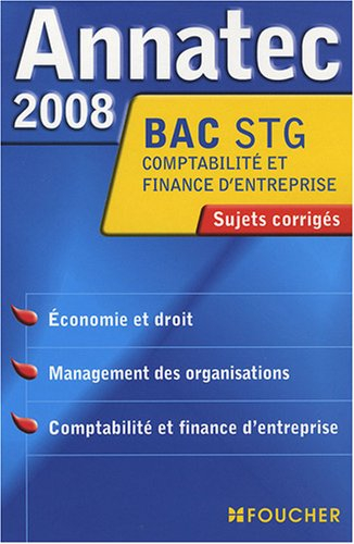 Economie et droit, management des organisations, comptabilité et finance d'entreprise, bac STG compt