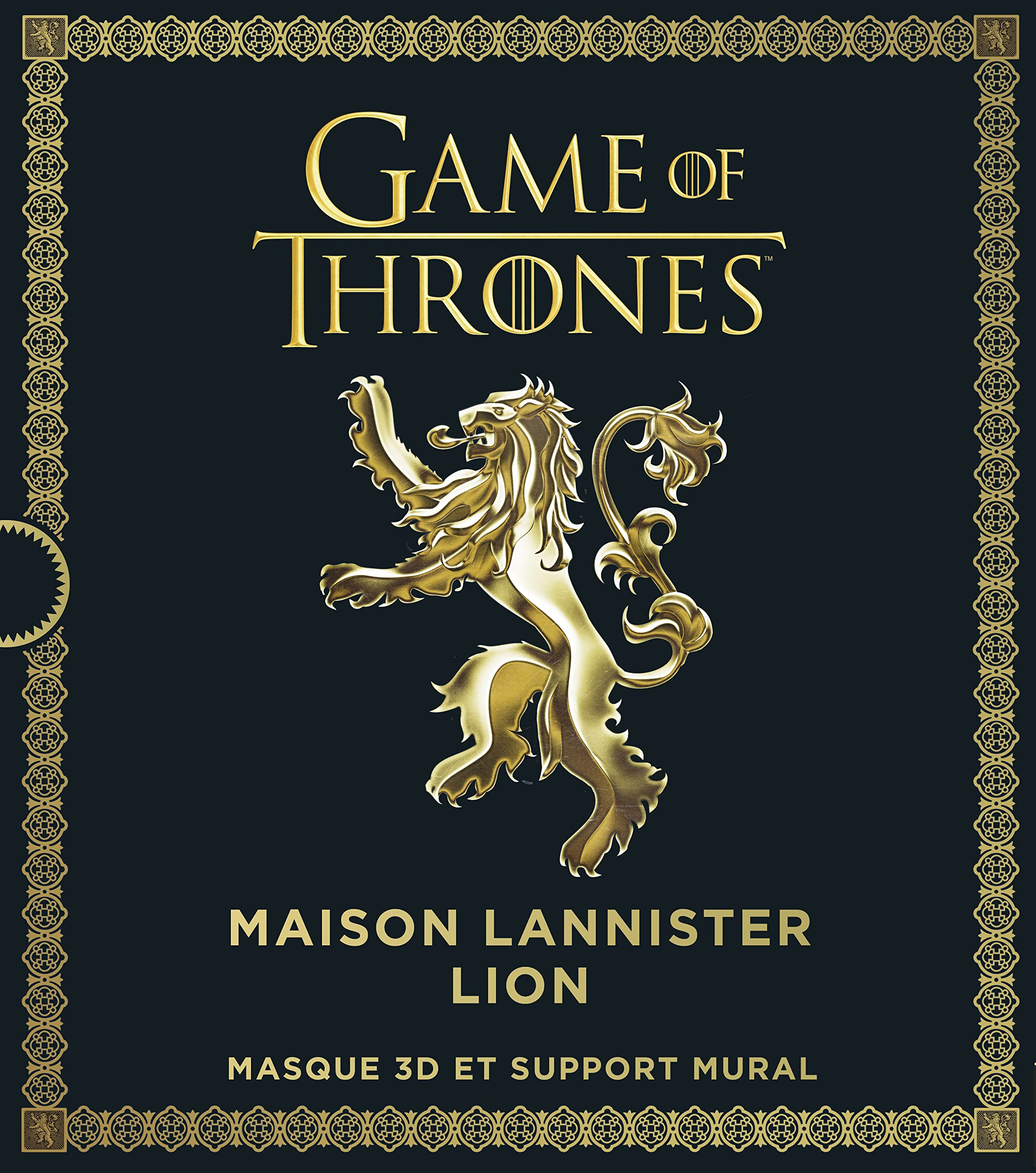 Game of thrones : masque Lannister, lion : masque 3D et support mural