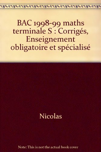 Maths obligatoire et spécialité S, bac 99