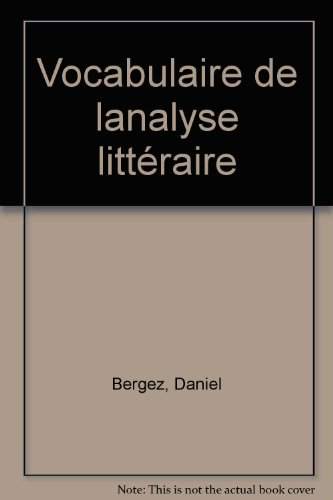 vocabulaire de l'analyse littéraire