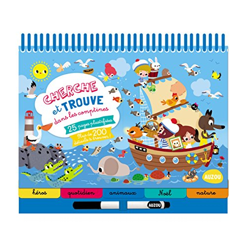 Cherche et trouve dans les comptines : 25 pages plastifiées, plus de 200 détails à trouver !