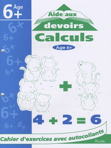 calculs : cahier d'exercices avec autocollants