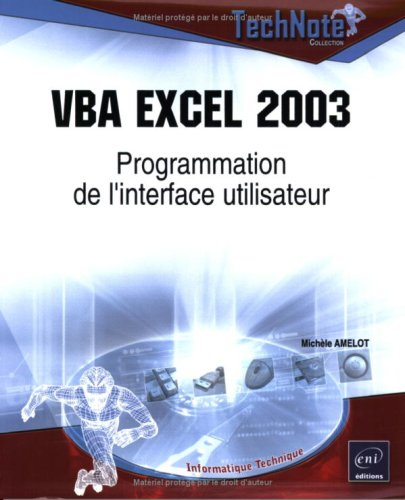 VBA Excel 2003 : programmation de l'interface utilisateur
