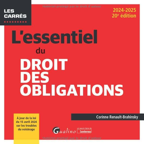 L'essentiel du droit des obligations : 2024-2025