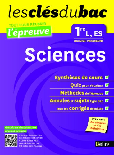 Sciences 1re L, ES : nouveau programme