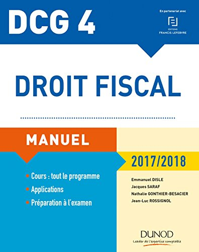 DCG 4, droit fiscal : manuel : 2017-2018