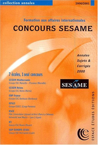 Sésame : annales du concours 2000