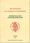 de l'université aux camps de concentration : témoignages strasbourgeois