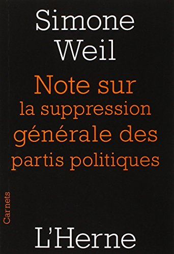 Note sur la suppression générale des partis politiques