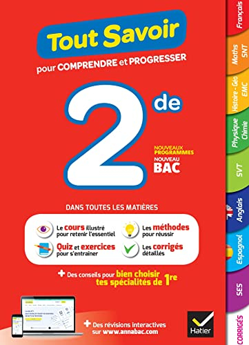 Tout savoir 2de : pour comprendre et progresser dans toutes les matières : nouveaux programmes, nouv