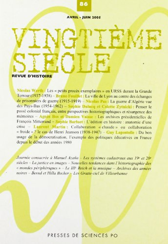 Vingtième siècle, n° 86