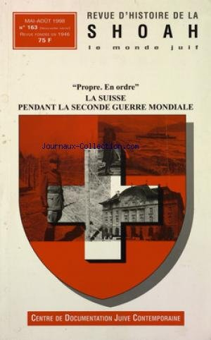 revue d'histoire de la shoah [no 163] du 01/05/1998 - centre de documentation juive contemporaine pr