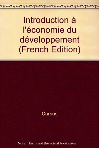 Introduction à l'économie du développement