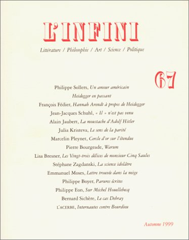 L'infini, numéro 67, automne 1999